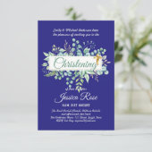 Greenery Christening Invites Baptism Bautizo Leafy (Staand voorkant)