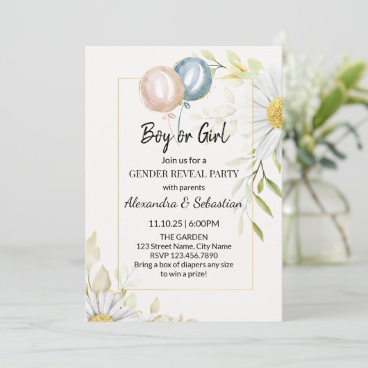 Greenery Chrysanthemum Geslacht onthullen Kaart (Staand voorkant)