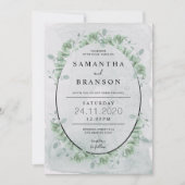 Greenery Circle Wreath Eucalyptus Botanical Kaart (Voorkant)