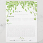 Greenery Clover Floral Multomap Recipe inserts Flyer (Achterkant)