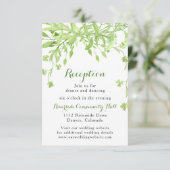 Greenery Clover Floral Wedding Reception Kaart (Staand voorkant)