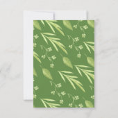 Greenery Clover Floral Wedding Reception Kaart (Achterkant)