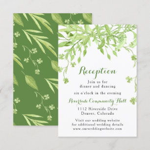 Greenery Clover Floral Wedding Reception Kaart