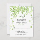 Greenery Clover Floral Wedding RSVP Kaart (Voorkant)