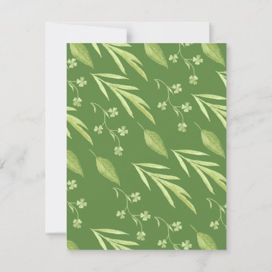 Greenery Clover Floral Wedding RSVP Kaart (Achterkant)
