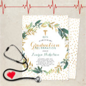 Greenery Confetti Verpleegschool Afstudeerfeest Kaart