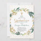 Greenery Confetti Verpleegschool Afstudeerfeest Kaart (Voorkant)