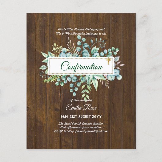 Greenery CONFIRMATION nodigt Moderne Dubbelzijdig  Flyer (Voorkant)