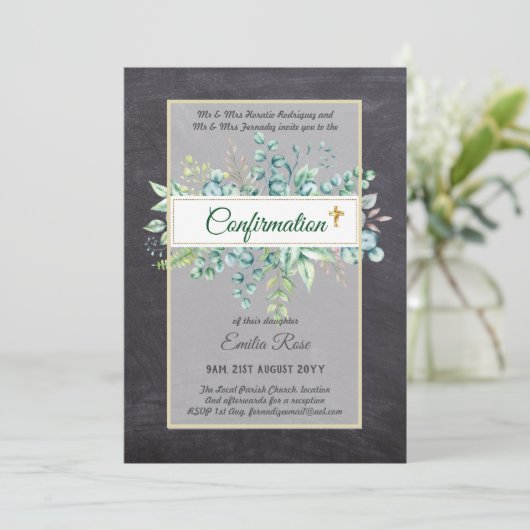 Greenery CONFIRMATION nodigt Moderne Dubbelzijdig  Kaart (Staand voorkant)
