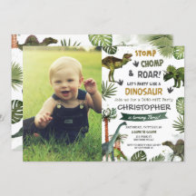 Greenery Cool Dinosaurs T-Rex Birthday