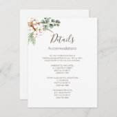 Greenery Cotton Boho Wedding Enclosure Kaart (Voorkant / Achterkant)