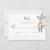 Greenery Cotton Boho Wedding RSVP Kaart (Voorkant)