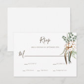 Greenery Cotton Boho Wedding RSVP Kaart (Voorkant / Achterkant)