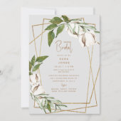 Greenery & Cotton Geometric Grey Vrijgezellenfeest Kaart (Voorkant)