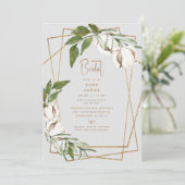 Greenery & Cotton Geometric Grey Vrijgezellenfeest Kaart (Staand voorkant)