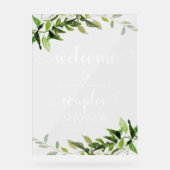 Greenery Couples Douche Welkom Acryl Bord (Voorkant)