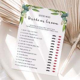 Greenery Couples Shower Game Bride of Groom