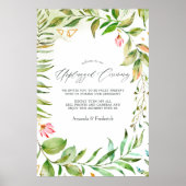Greenery Crystal Wedding Unplugged Ceremony Poster (Voorkant)