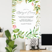 Greenery Crystal Wedding Unplugged Ceremony Poster (Thuiskantoor)