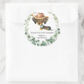 Greenery Cute Dachshund Puppy Dog Birthday Favor Ronde Sticker (Tas)