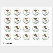 Greenery Cute Dachshund Puppy Dog Birthday Favor Ronde Sticker (Vel)
