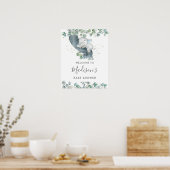 Greenery Cute Elephant Boy Baby shower Welkom Poster (Keuken)