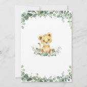 Greenery Cute Lion Cub Boy1st Birthday Wild One Kaart (Achterkant)