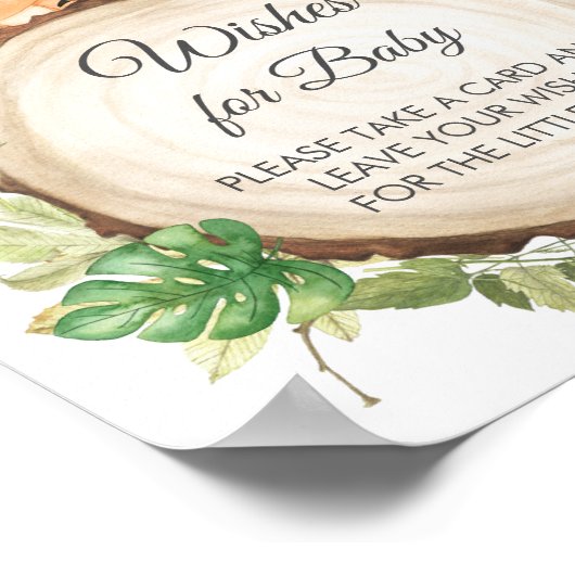 Greenery Cute Oerwoud Animals wenst Baby Poster (Hoek)