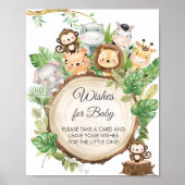 Greenery Cute Oerwoud Animals wenst Baby Poster (Voorkant)
