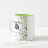 Greenery Dad wordt Bump Poem Leaf Waterverf Tweekleurige Koffiemok (Voorkant links)