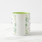 Greenery Dad wordt Bump Poem Leaf Waterverf Tweekleurige Koffiemok (Center)