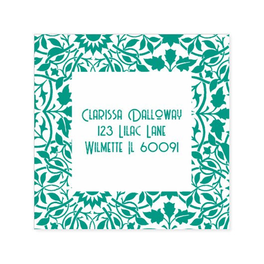 Greenery Damask-adres Zelfinktende Stempel (Design)