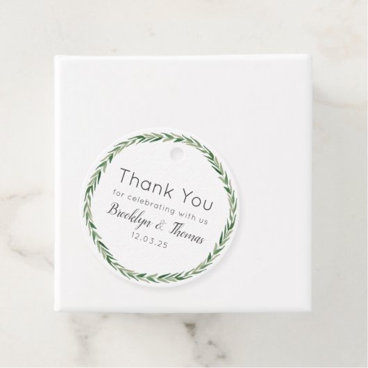 Greenery Dank je bruiloft Bedankjes Labels (In situ)