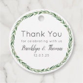Greenery Dank je bruiloft Bedankjes Labels (Voorkant)