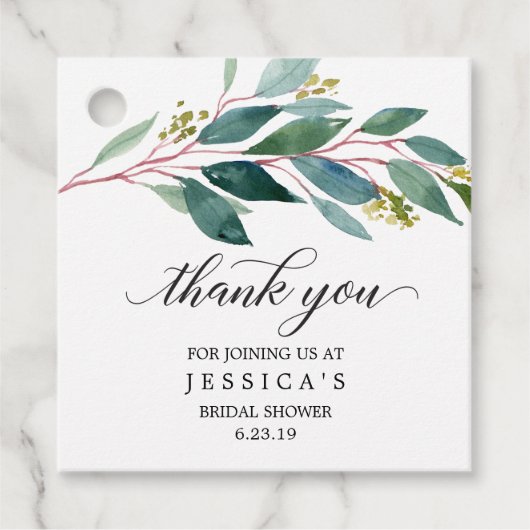 Greenery Dank u voor Markering Bedankjes Labels (Voorkant)