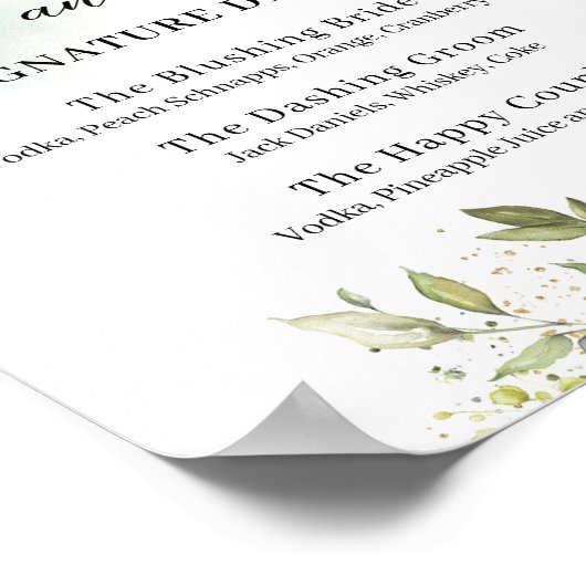 Greenery de heer en mevrouw signature drink het tr poster (Hoek)