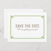 Greenery Deco Chic Save the Date Briefkaart (Voorkant / Achterkant)