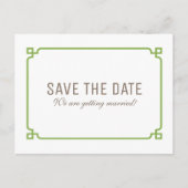Greenery Deco Chic Save the Date Briefkaart (Voorkant)