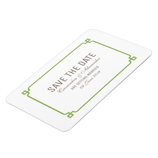 Greenery Deco Chic Save the Date Magneet (Linkerzijde)