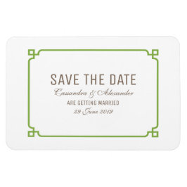 Greenery Deco Chic Save the Date Magneet