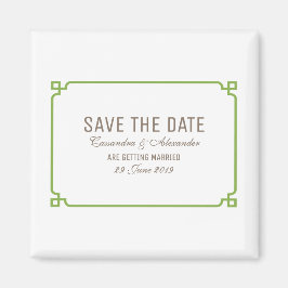 Greenery Deco Chic Save the Date Magneet