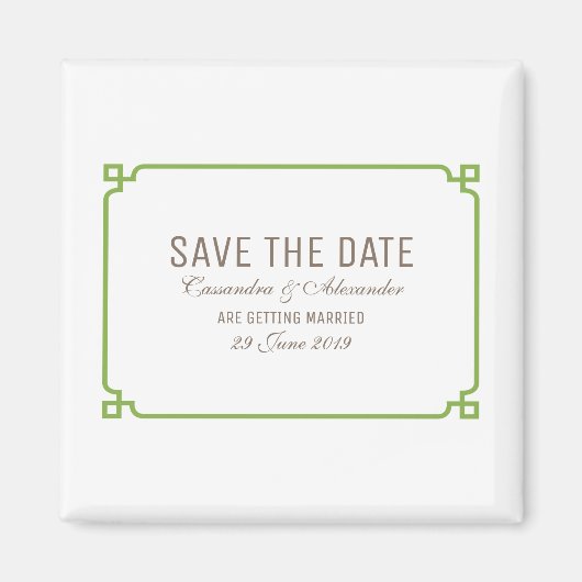 Greenery Deco Chic Save the Date Magneet (Voorkant)