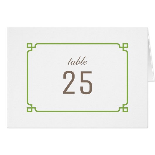 Greenery Deco Chic Table Number (Voorkant Horizontaal)