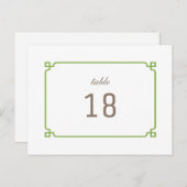 Greenery Deco Chic Table Number Briefkaart (Voorkant / Achterkant)