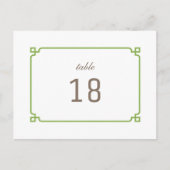 Greenery Deco Chic Table Number Briefkaart (Voorkant)