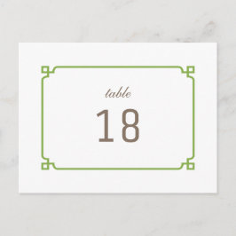 Greenery Deco Chic Table Number Briefkaart