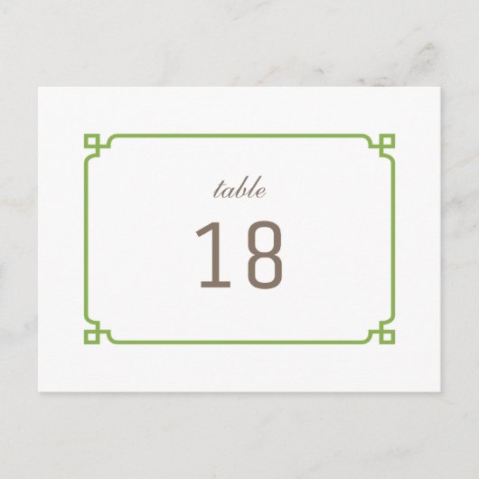 Greenery Deco Chic Table Number Briefkaart (Voorkant)