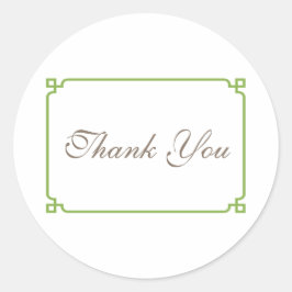 Greenery Deco Chic Wedding Bedankt Ronde Sticker