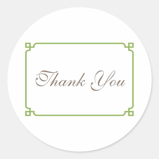Greenery Deco Chic Wedding Bedankt Ronde Sticker (Voorkant)
