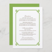 Greenery Deco Chic Wedding Info Kaart (Voorkant / Achterkant)